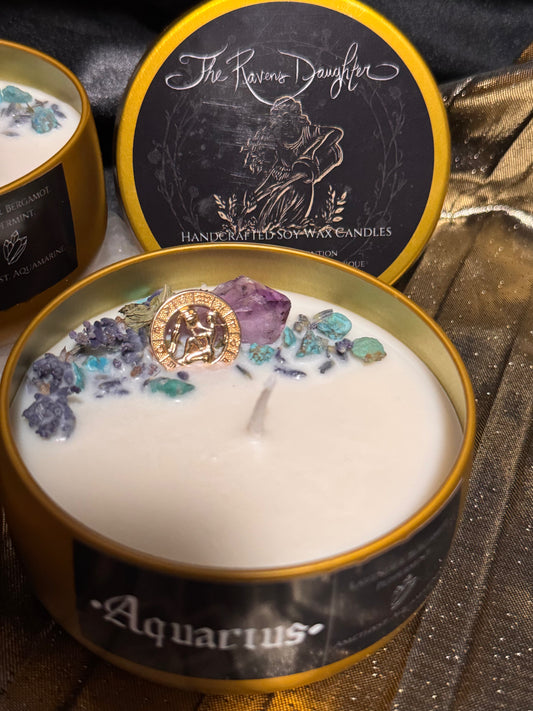 Aquarius Zodiac Candle